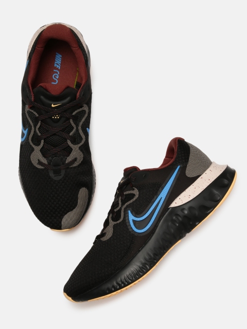 

Nike Men Black & Blue Renew Run 2 Running Shoes