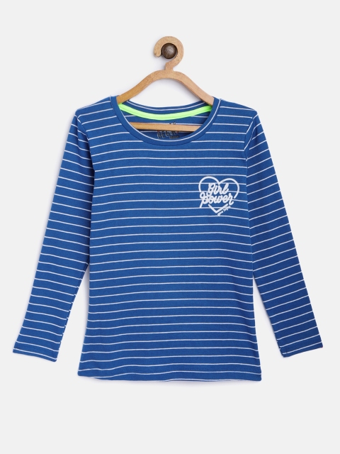 

GAME BEGINS Blue & White Striped Regular Top