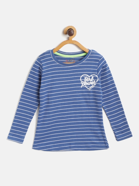 

GAME BEGINS Girls Blue & White Striped T-Shirt
