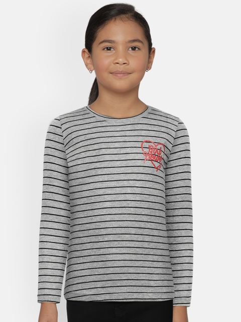 

GAME BEGINS Grey & Black Striped Regular Top