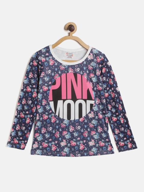

GAME BEGINS Girls Assorted Printed Pure Cotton T-shirt