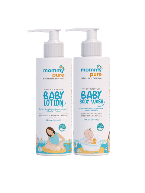 

Mommypure Combo of Natural, Tear-Free Baby Body Wash & Baby Lotion 250ml each, White