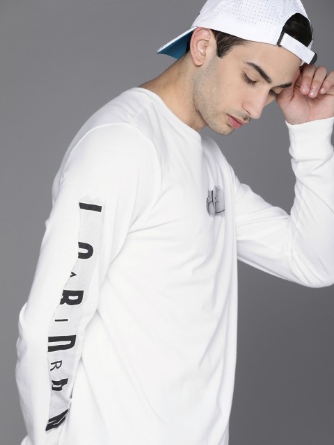 

Nike Men White Typography Michael Jordan FLT LS CREW Printed T-shirt