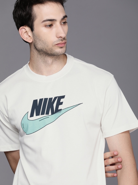 

Nike Men White & Black Brand Logo Print AS NSW M2Z Purpose T-shirt