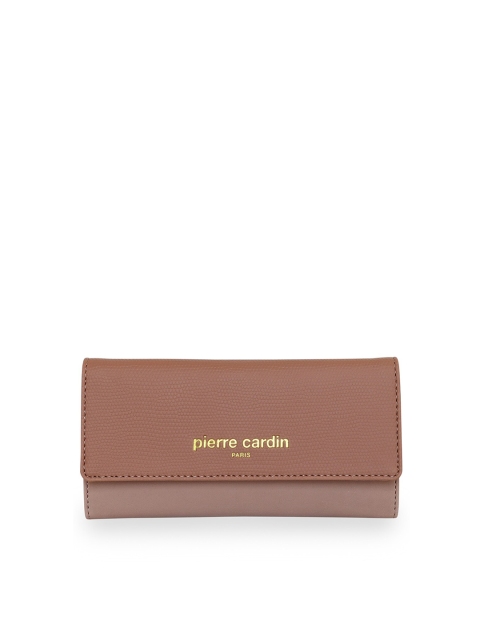 

pierre cardin Women Beige Solid PU Three Fold Wallet