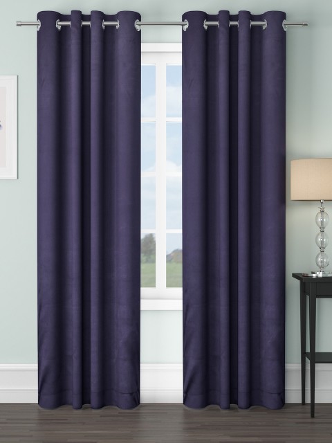 

VRINDA Blue Set of 2 Black Out Door Curtain