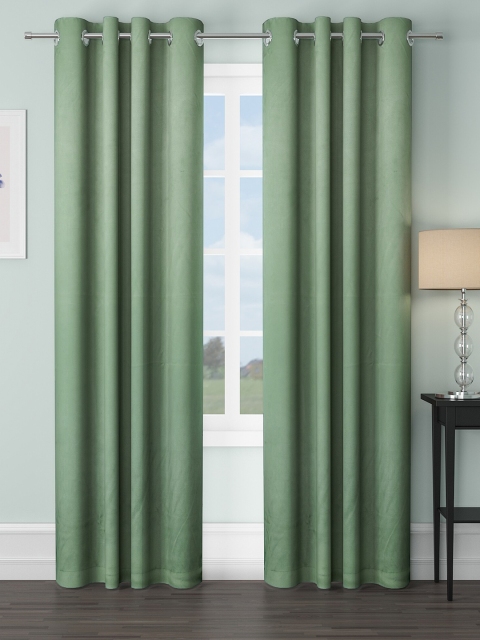 

VRINDA Green Set of 2 Black Out Door Curtains