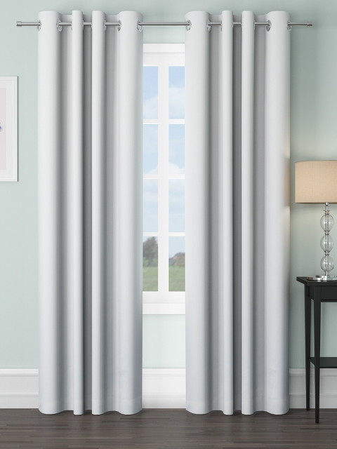 

VRINDA Grey Set of 2 Black Out Door Curtain