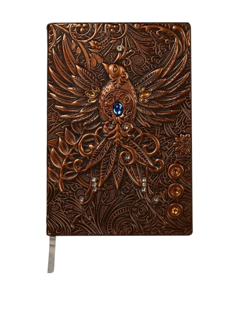 

BANGE Gold-Toned & Brown Phoenix Handcrafted Leather Journal