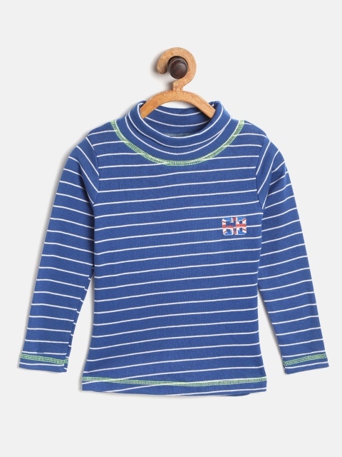 

GAME BEGINS Girls Blue & White Striped T-shirt