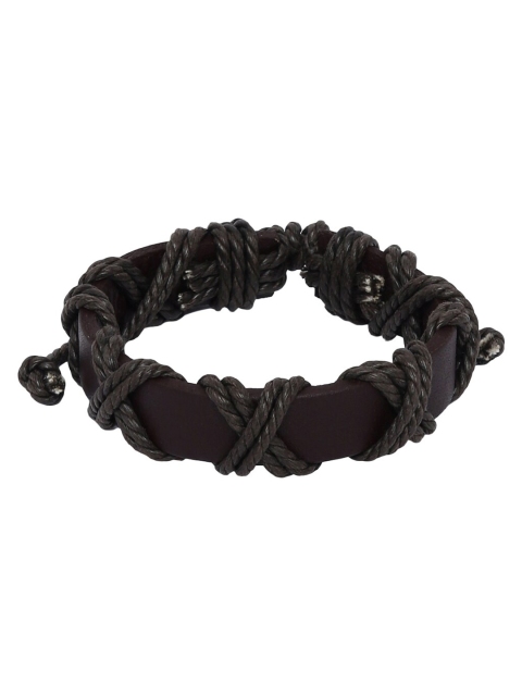 

Alvaro Castagnino Men Brown Leather Wraparound Bracelet