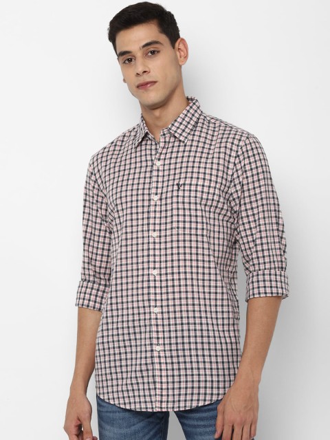 

AMERICAN EAGLE OUTFITTERS Men Black& Pink Slim Fit Checked Casual Shirt