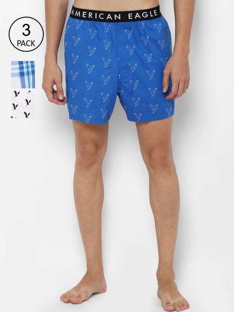 

AMERICAN EAGLE OUTFITTERS Men Pack Of 3 Printed Boxers WEA0233278900, Blue