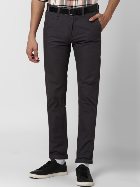 

Peter England Casuals Men Grey Slim Fit Trousers