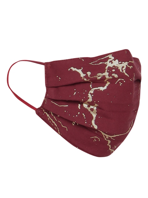 

Soch Adults Pack of 3 Maroon Printed Reusable Masks