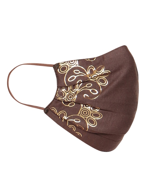 

Soch Women Brown & Gold-Toned Printed 2-Ply Reusable Protective Outdoor Face Masks