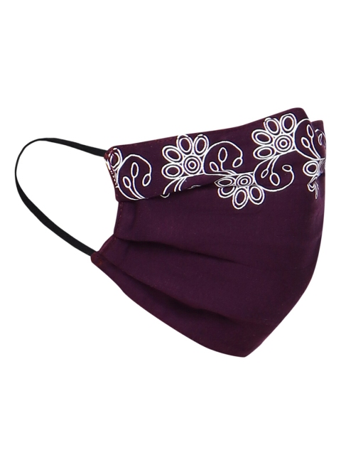 

Soch Women Burgundy & White Printed 2-Ply Reusable Protective Outdoor Face Masks