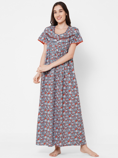 

Sweet Dreams Grey Printed Maxi Nightdress