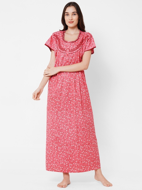 

Sweet Dreams Peach-Coloured Printed Maxi Nightdress