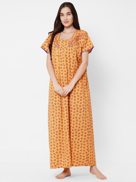 

Sweet Dreams Yellow Printed Maxi Nightdress