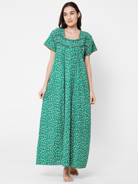 

Sweet Dreams Green Printed Maxi Nightdress