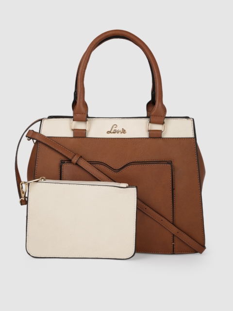

Lavie Women Tan Brown Structured Handheld Bag With Pouch