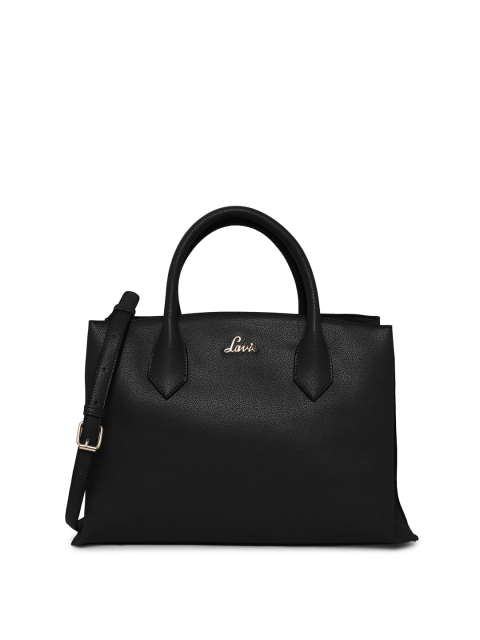 

Lavie Black Solid PU Regular Structured Handheld Bag