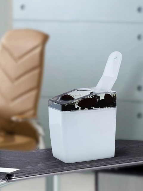 

OBSESSIONS White & Black Agua Acrylic Table Dustbin 3 Litres