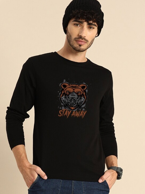 

Bewakoof Men Black & Brown Printed T-shirt