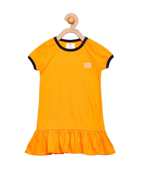 

Cherry Crumble Girls Orange Solid Jersey Dress