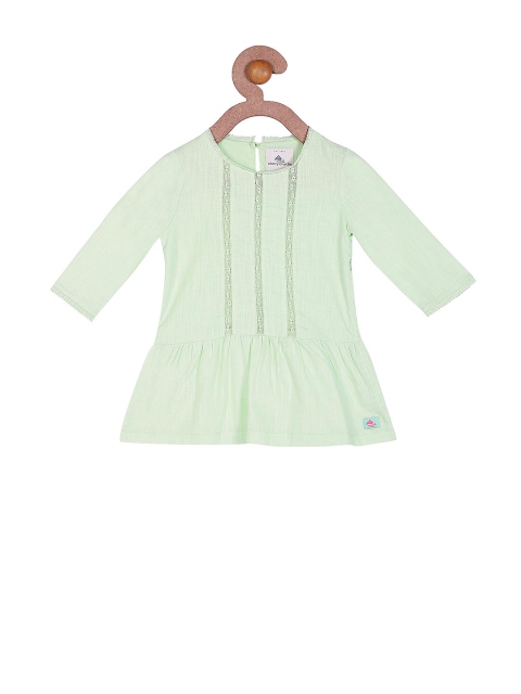 

Cherry Crumble Girls Green Solid A-Line Dress