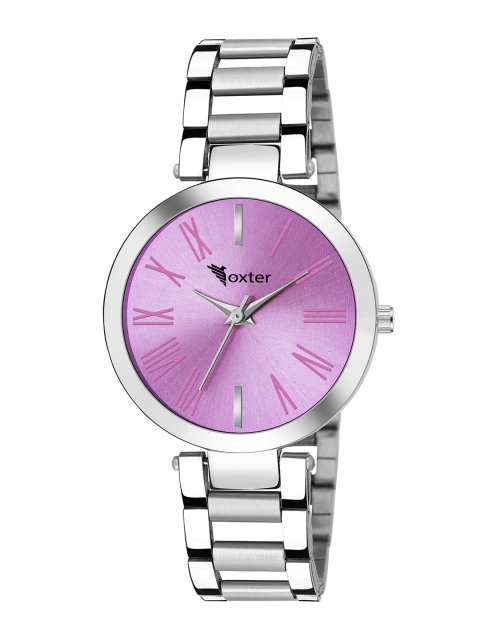 

Foxter Women Pink Brass Printed Dial& Silver Toned Bracelet Style Analogue Watch FX-444