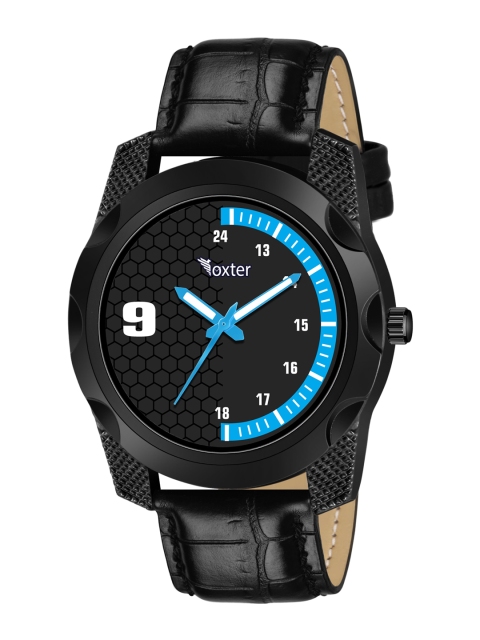 

Foxter Men Black Brass Dial & Black Leather Straps Analogue Watch FX-545