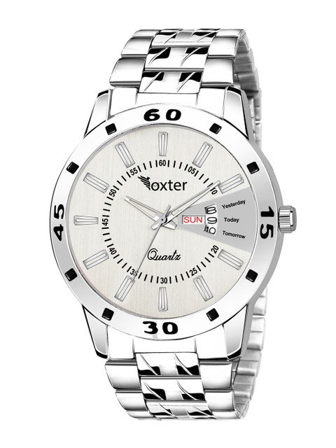 

Foxter Men Silver-Toned Brass Dial & Silver Toned Bracelet Style Straps Analogue Watch