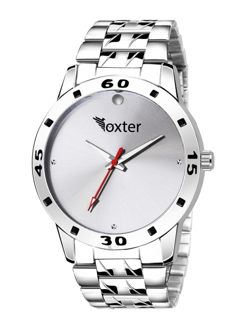 

Foxter Men Silver-Toned Brass Dial Bracelet Style Analogue Watch