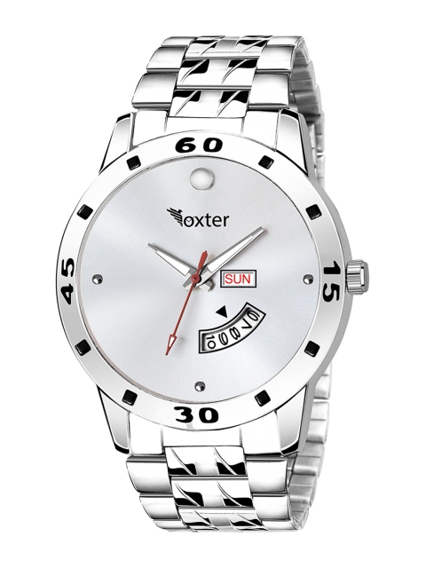 

Foxter Men Silver-Toned Brass Dial & Silver Toned Bracelet Style Straps Analogue Watch