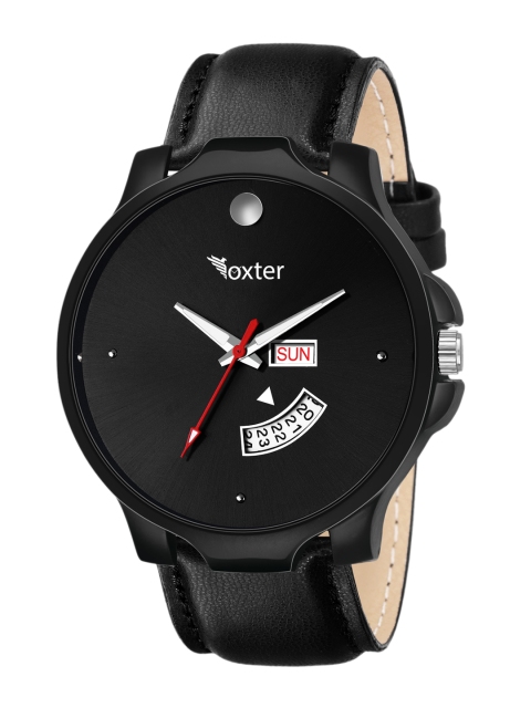 

Foxter Men Black Brass Dial & Leather Straps Multi-Function Analogue Watch