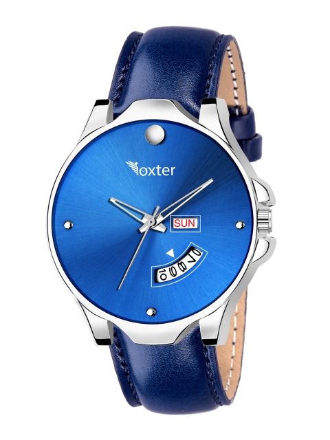 

Foxter Men Blue Brass Embellished Dial & Blue Leather Straps Analogue Watch