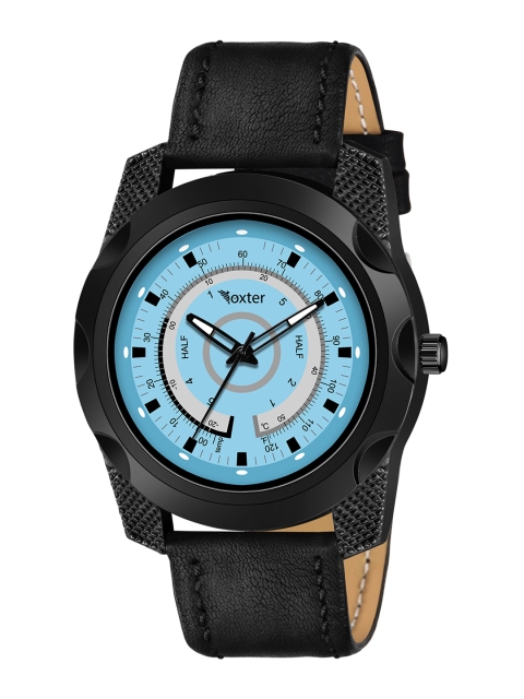 

Foxter Men Blue Brass Dial & Black Leather Straps Analogue Watch FX-544