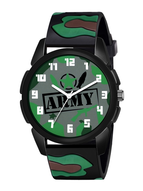 

Foxter Boys Green Brass Printed Dial & Black Straps Analogue Watch FX-500