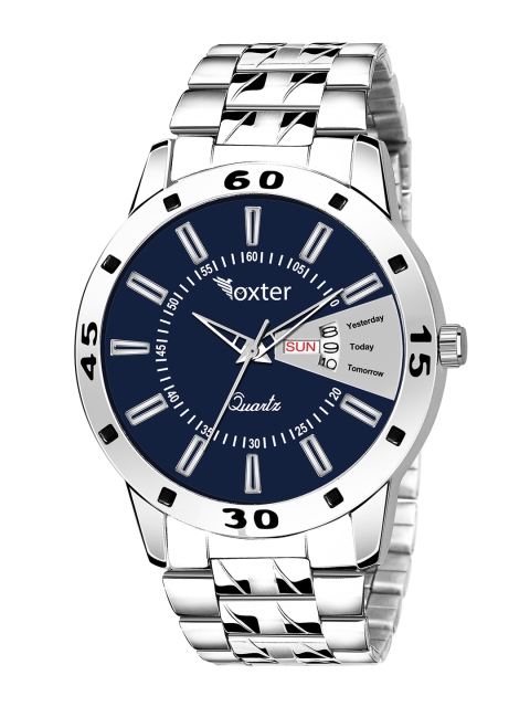 

Foxter Men Blue Brass Dial & Silver Toned Bracelet Style Straps Analogue Watch FX-439