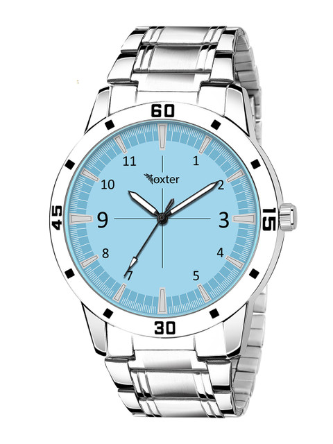 

Foxter Men Blue Brass Dial & Silver Toned Bracelet Style Straps Analogue Watch FX-548