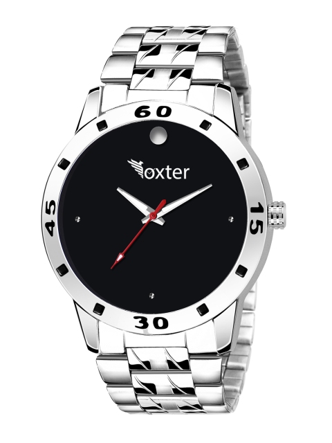 

Foxter Men Black Brass Dial & Silver Toned Bracelet Style Straps Analogue Watch