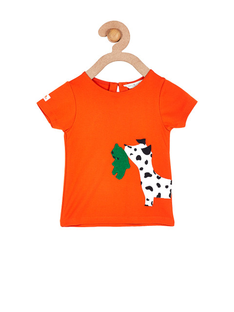 

Cherry Crumble Girls Orange Solid Regular Top