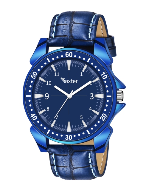 

Foxter Men Blue Brass Printed Dial & Blue Leather Straps Analogue Watch FX-541