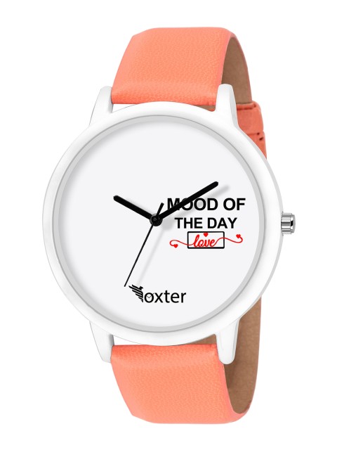 

Foxter Women White Brass Dial & Orange Leather Straps Analogue Watch