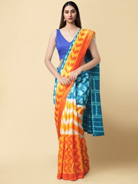 

Unnati Silks Women Multicolour Printed Patola Saree, Multi