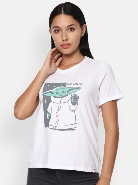 

Van Heusen Woman White Graphic Printed T-shirt
