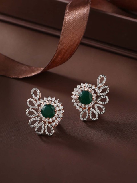 

Tistabene Rose Gold Plated Green Contemporary Studs Earrings