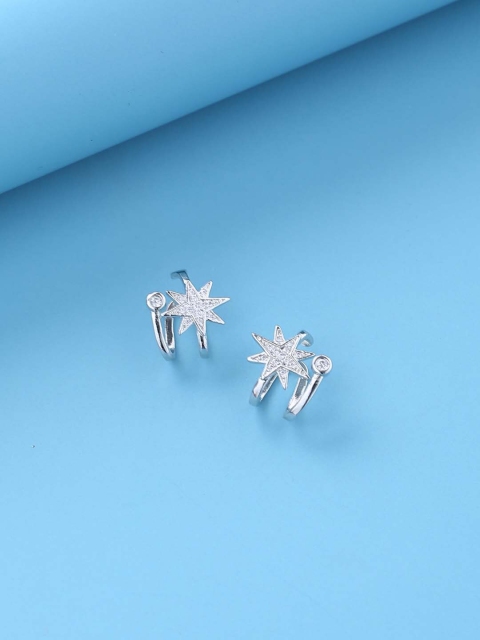 

Tistabene Women White Rhodium-Plated Studs Earrings